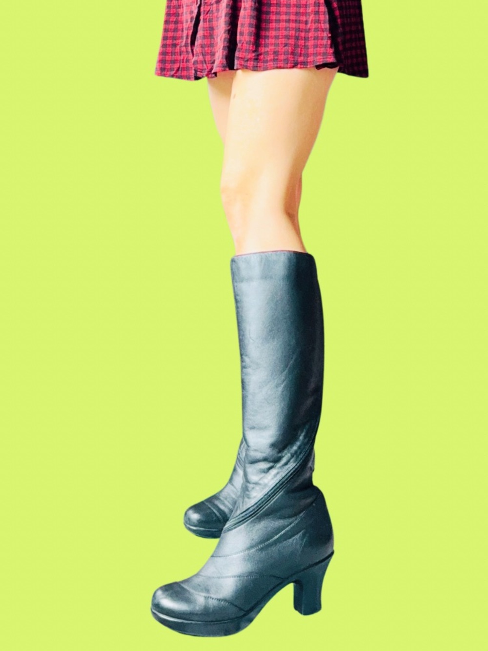 Dansko Knee-High Leather Boots in Black